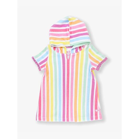 Ruffle Terry Cover-Up Rainbow Stripe Size 6 EUC